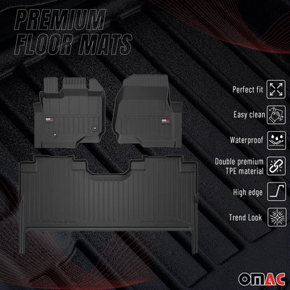 2021-2026 Ford F150 CrewCab Premium Floor Mats Liners Full Set All Weather Heavy Duty