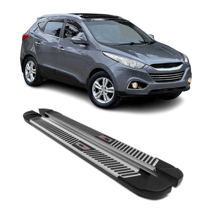 2010-2015 Hyundai Tucson Running Boards Side Steps Silver & Black