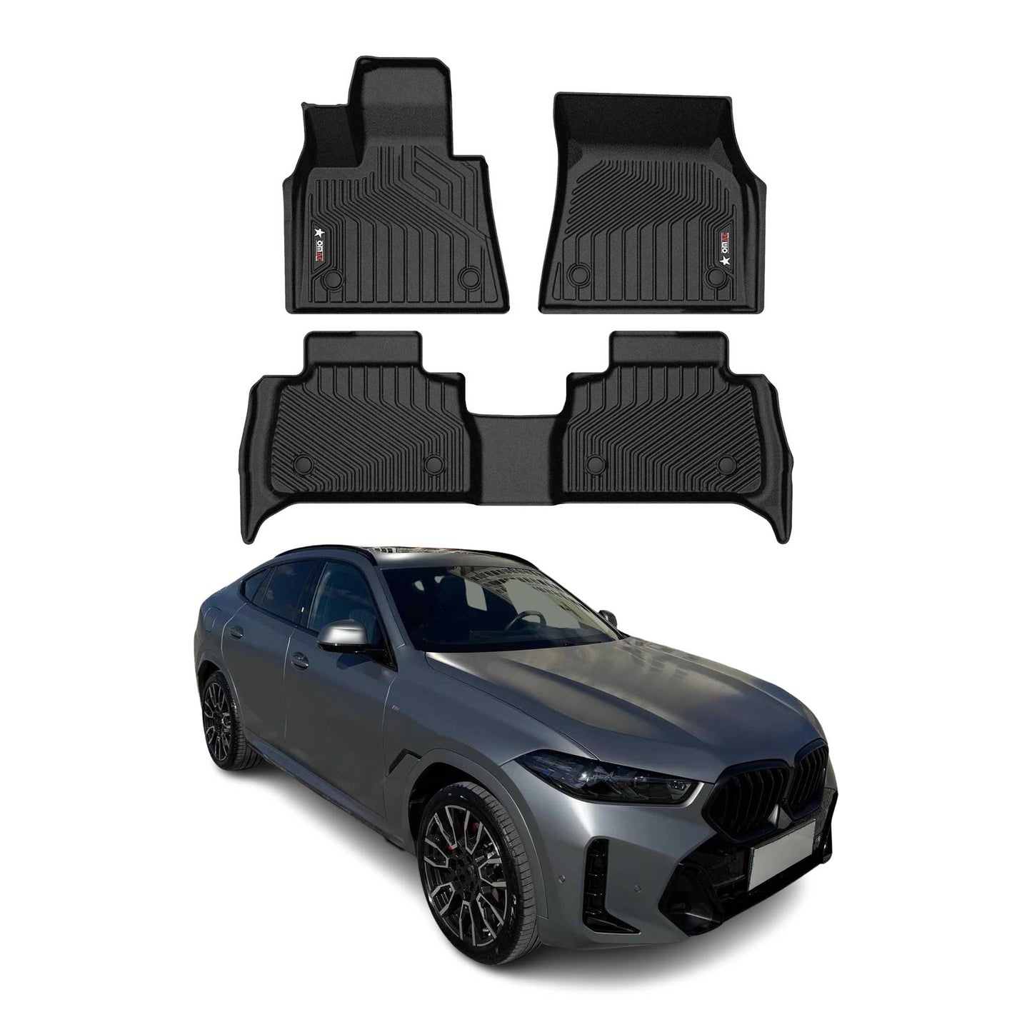 2020-2026 BMW X6 G06 Premium Floor Mats Liners First and Second Row Set Black