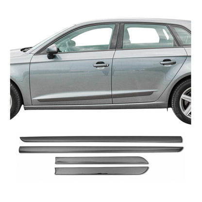 Dark Chrome Side Door Streamer Body Molding Trim Stainless Steel 4 Pc