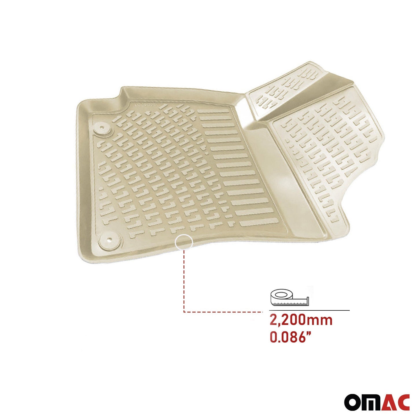 2019-2026 Toyota Corolla Sedan Floor Mats Liners Full Set All Weather Beige