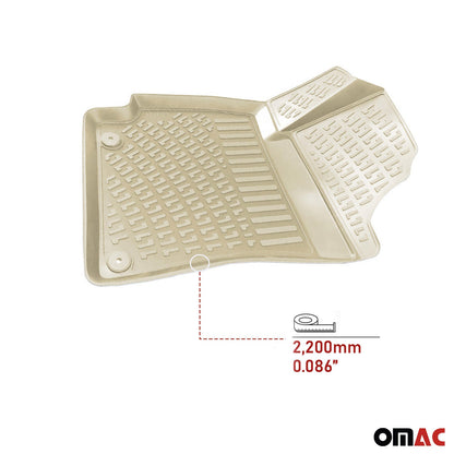 2019-2026 Toyota Corolla Sedan Floor Mats Liners Full Set All Weather Beige