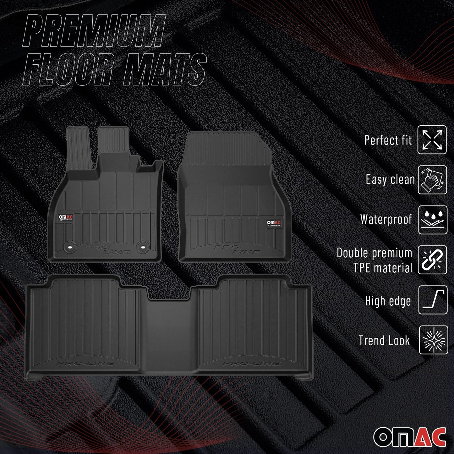 2023-2026 Subaru Solterra / Toyota BZ4X Premium Floor Mats Liners Full Set All Weather Heavy Duty