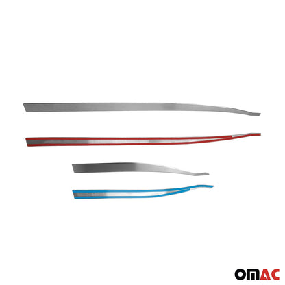 2015-2024 Jeep Renegade Side Door Molding Trim Brushed Steel Silver 4x
