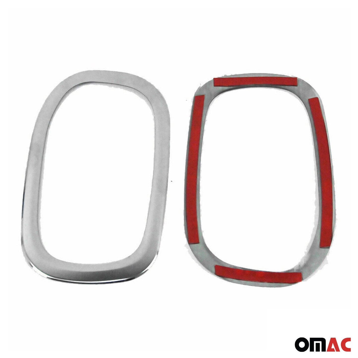 2015-2018 Jeep Renegade Rear Reflector Lamp Rim Frame Silver Steel 2 Pcs