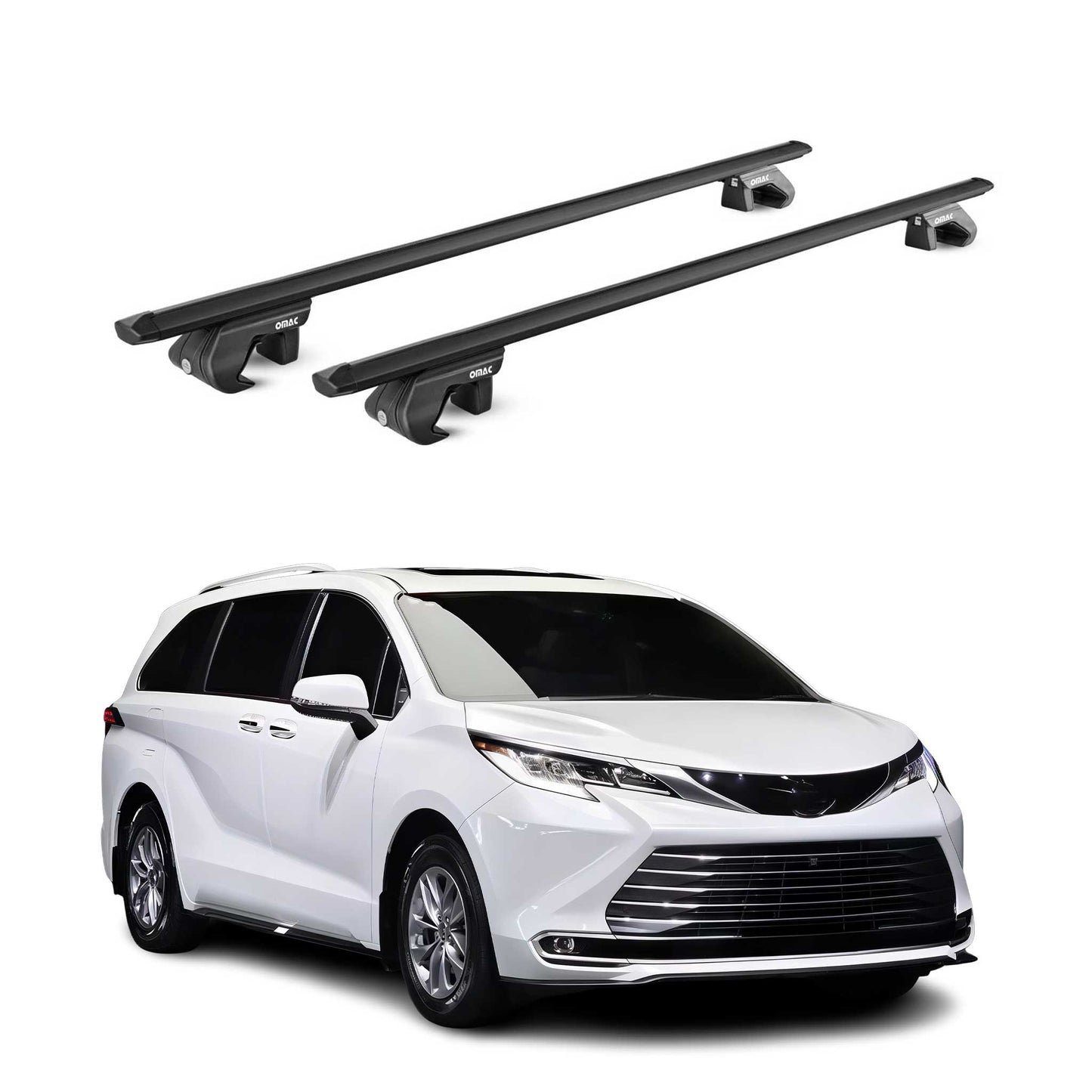 2021-2026 Toyota Sienna Roof Rack Cross Bars Black Luggage Carrier 2 Pcs
