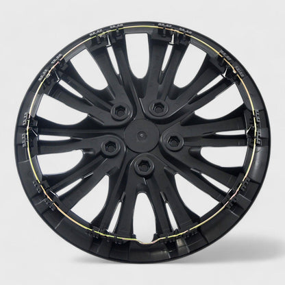 Semi-Universal Wheel Cover Hubcaps Set Gloss Black 4Pcs PP