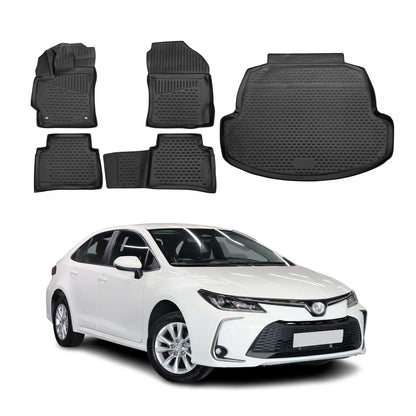 2019-2026 Toyota Corolla Floor Mats & Cargo Liner Full Set All Weather Black