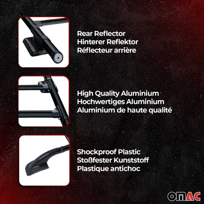 2023-2026 GMC Canyon III Crew Cab Top Roof Rack & Side Rails Black Alu 4Pcs
