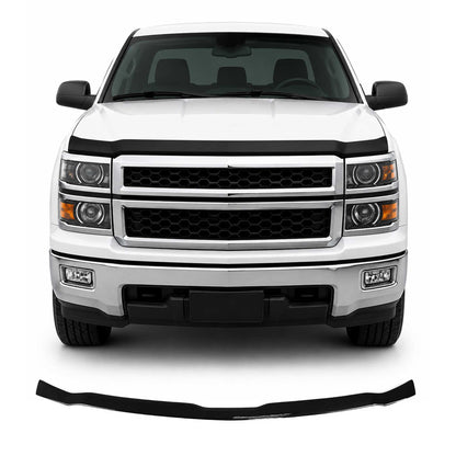 2014-2015 Chevrolet Silverado 1500 Front Bug Shield Hood Deflector 1 Pc Smoke Stick Install