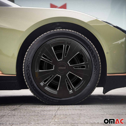 Twintone Hub Caps Wheel Cover 15" Black & Black Insert Full Set 4 pcs.