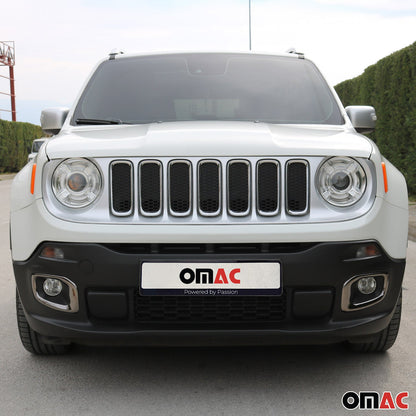 2015-2018 Jeep Renegade Fog Light Lamp Bezel Cover Steel Dark 2 Pcs