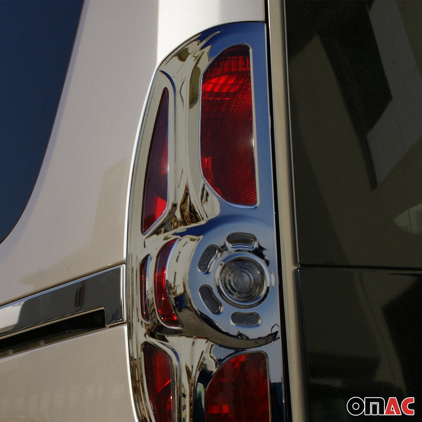 2014-2019 RAM ProMaster City Trunk Tail Light Trim Frame ABS Chrome Dark 2Pcs