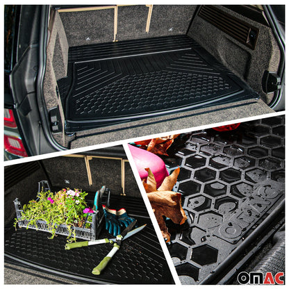 1995-2026 Audi A6 / A6 Quattro Universal Floor Mats & Cargo Liner Rubber Black 6 Pcs