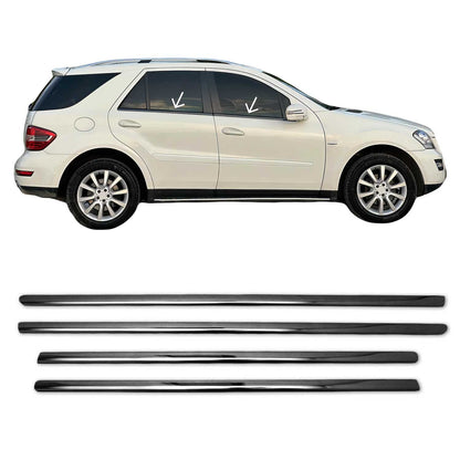 2006-2011 Mercedes M Class W164 Window Molding Trim Streamer Stainless Steel Dark 4x