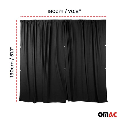 GMC Cabin Divider Curtains Privacy Curtains Black 2 Curtains
