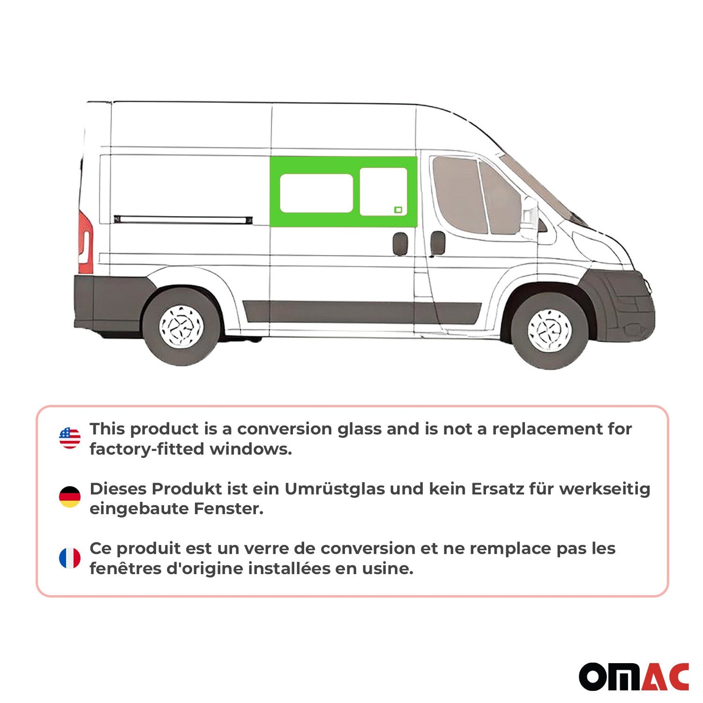 2014-2026 RAM ProMaster L2L3L4 Sliding Window Glass Fit Kit Right Sliding Door
