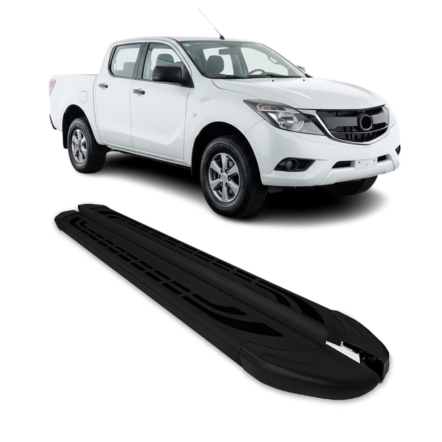 2019-2023 Ford Ranger Double Cab Running Boards Side Steps Black