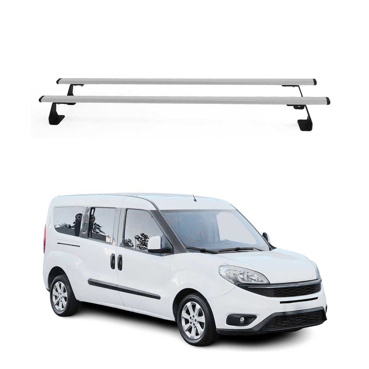 2015-2022 RAM ProMaster City Roof Rack Cross Bars Steel Silver 2Pcs