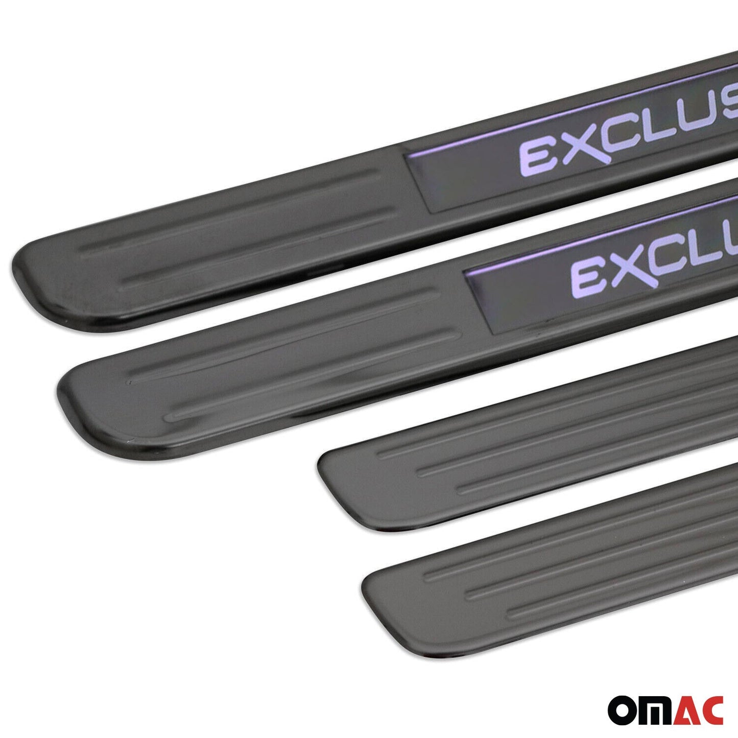 Dodge Door Sill Scuff Plate Illuminated Exclusive Stainless Steel Dark 4 Pcs