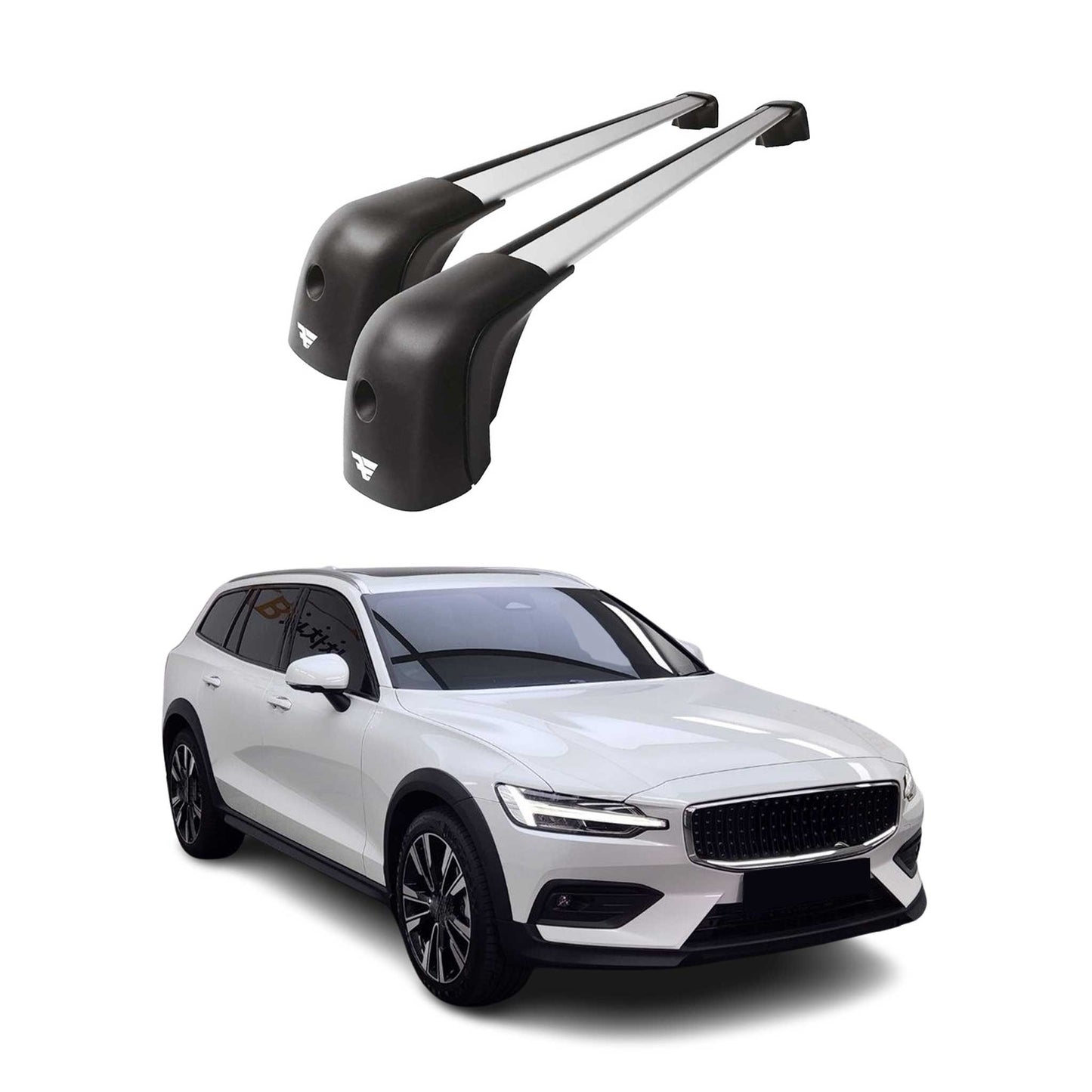 2015-2026 Volvo V60 Cross Country Roof Racks Cross Bars Silver