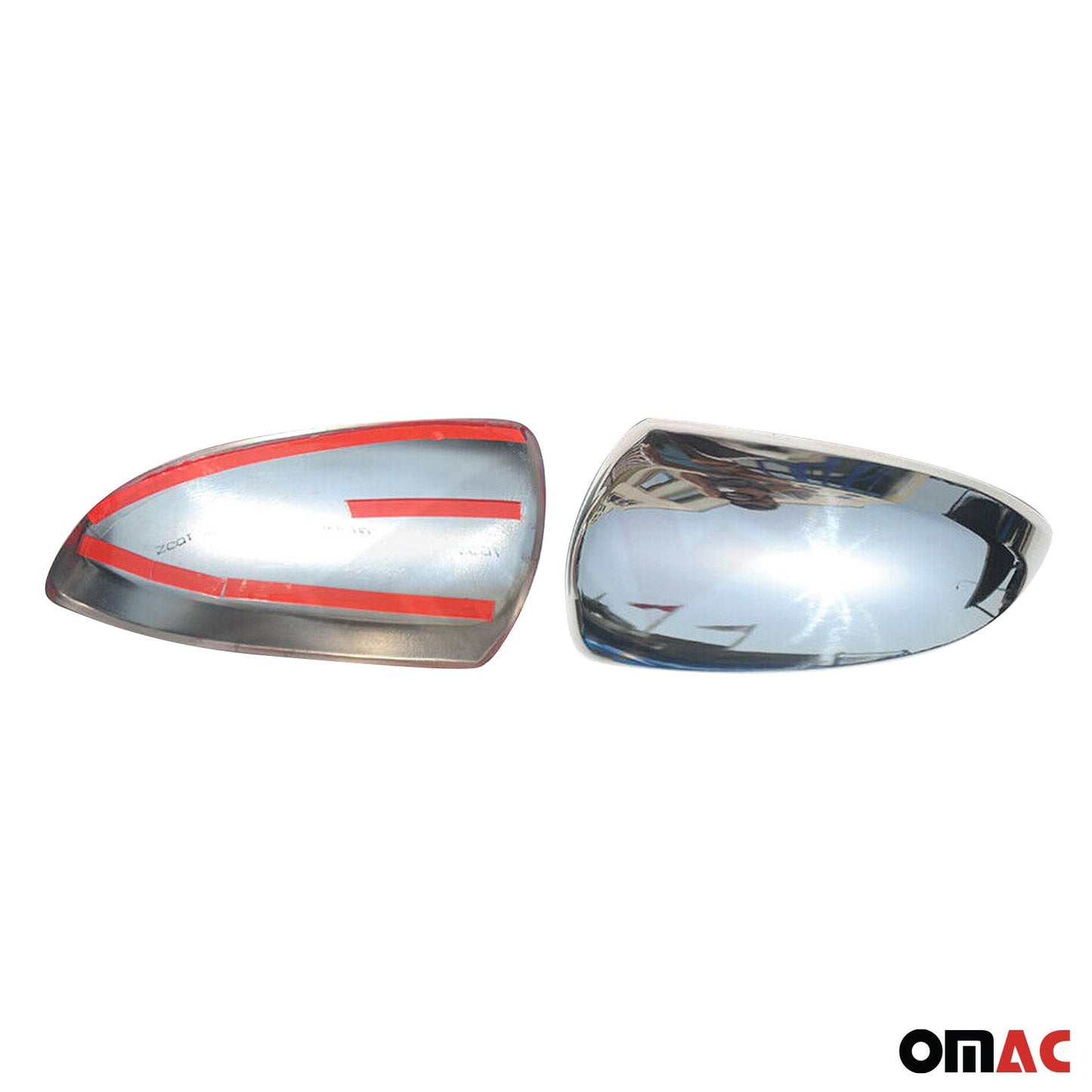 2007-2015 Smart ForTwo Side Mirror Cover Caps Stainless Steel Silver 2 Pcs