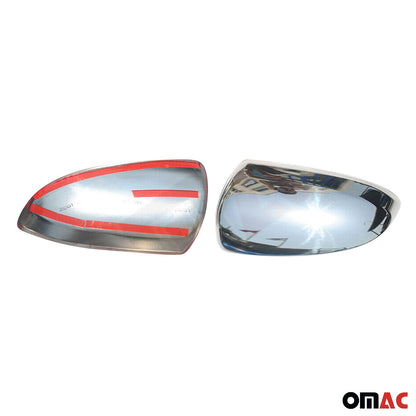2007-2015 Smart ForTwo Side Mirror Cover Caps Stainless Steel Silver 2 Pcs
