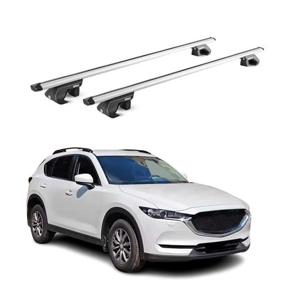 2017-2025 Mazda CX-5 2.gen Roof Rack Cross Bars Silver Luggage Carrier 2 Pcs