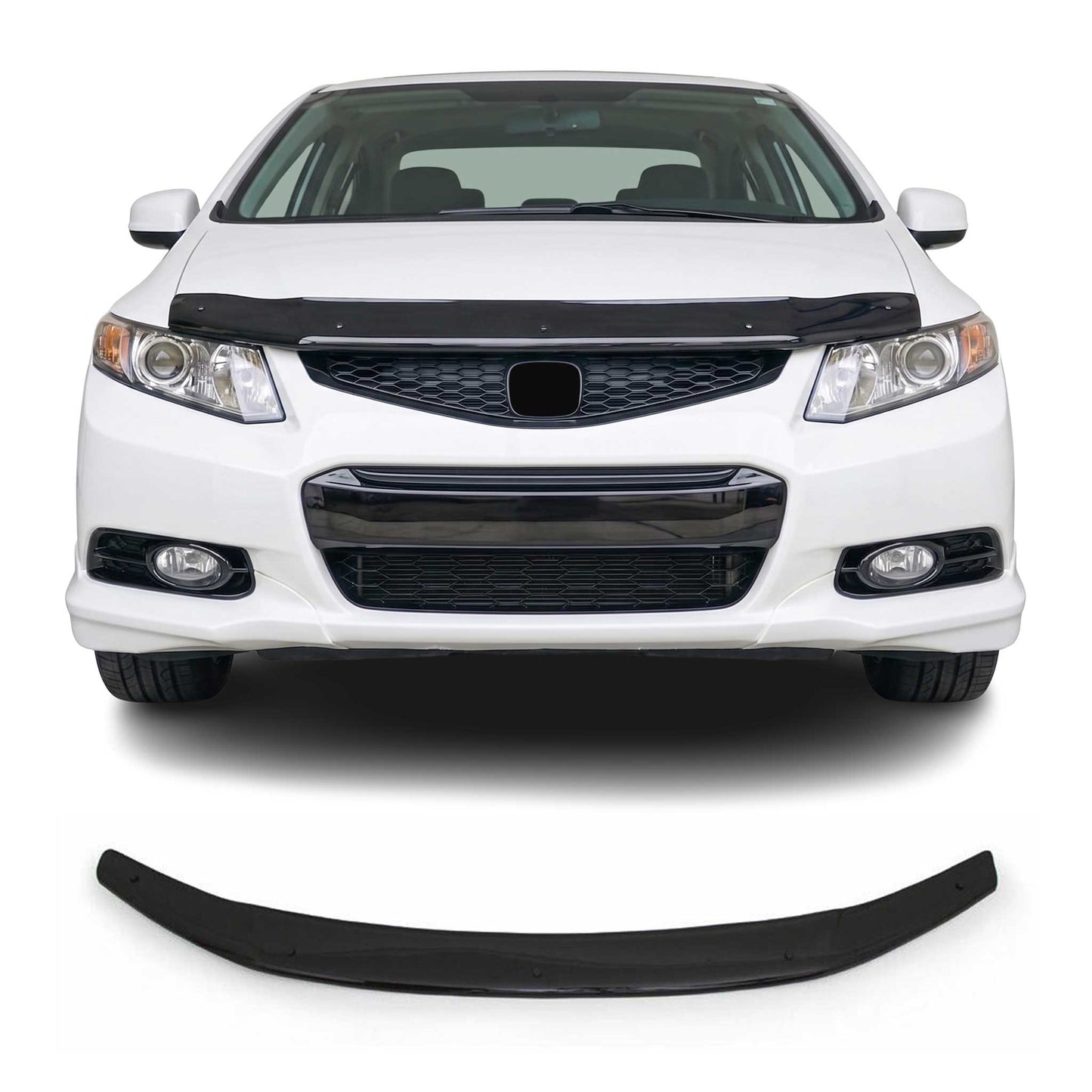 2012-2015 Honda Civic Sedan Front Bug Shield Hood Deflector 1 Pc Smoke