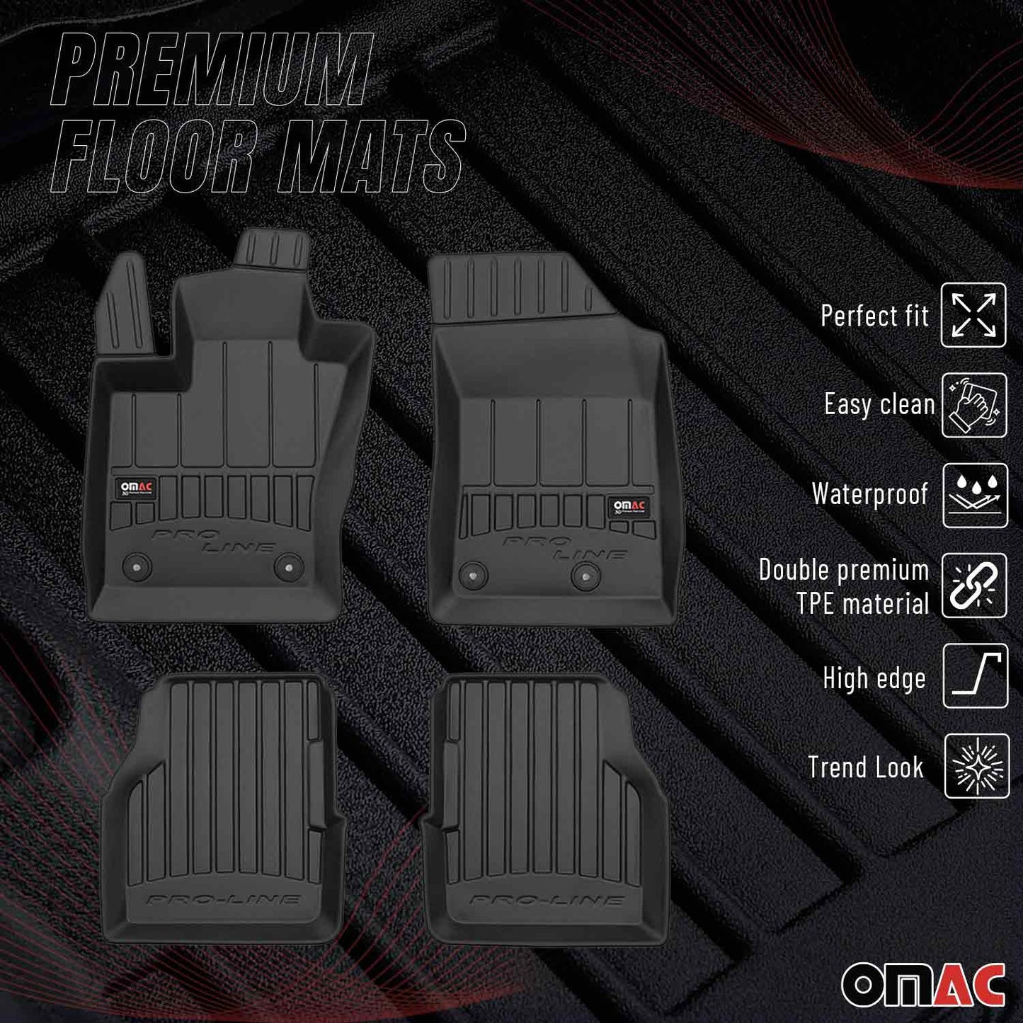 2017-2026 Jeep Compass Premium Floor Mats Liners Full Set All Weather Heavy Duty