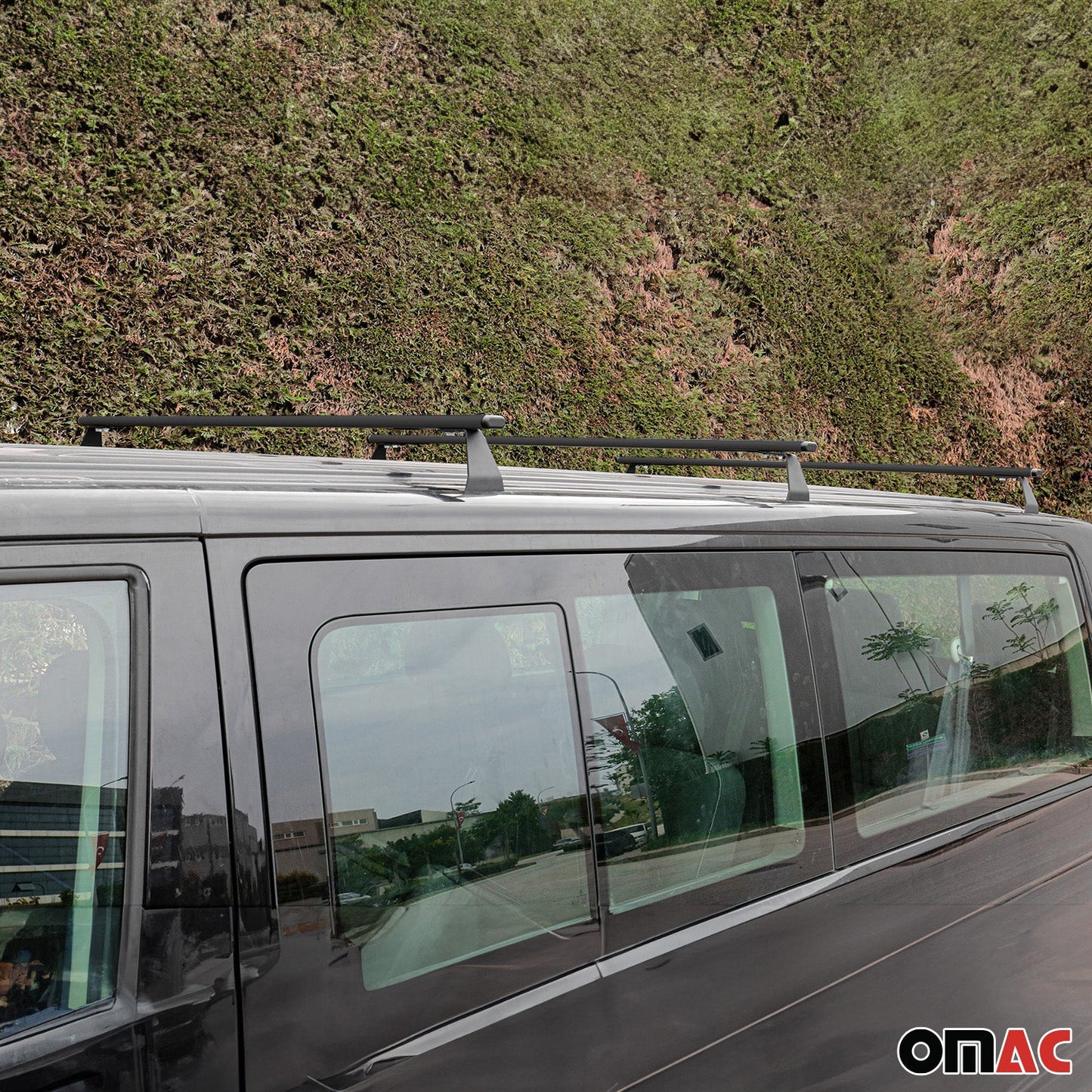 2015-2018 Chevrolet City Express Roof Rack Cross Bars Steel 3Pcs Black