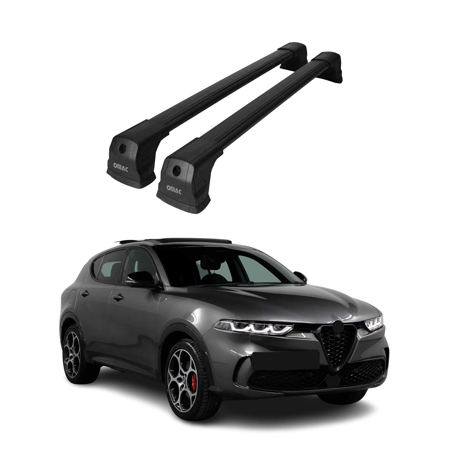 2023-2026 Alfa Romeo Tonale Roof Rack Cross Bars Black