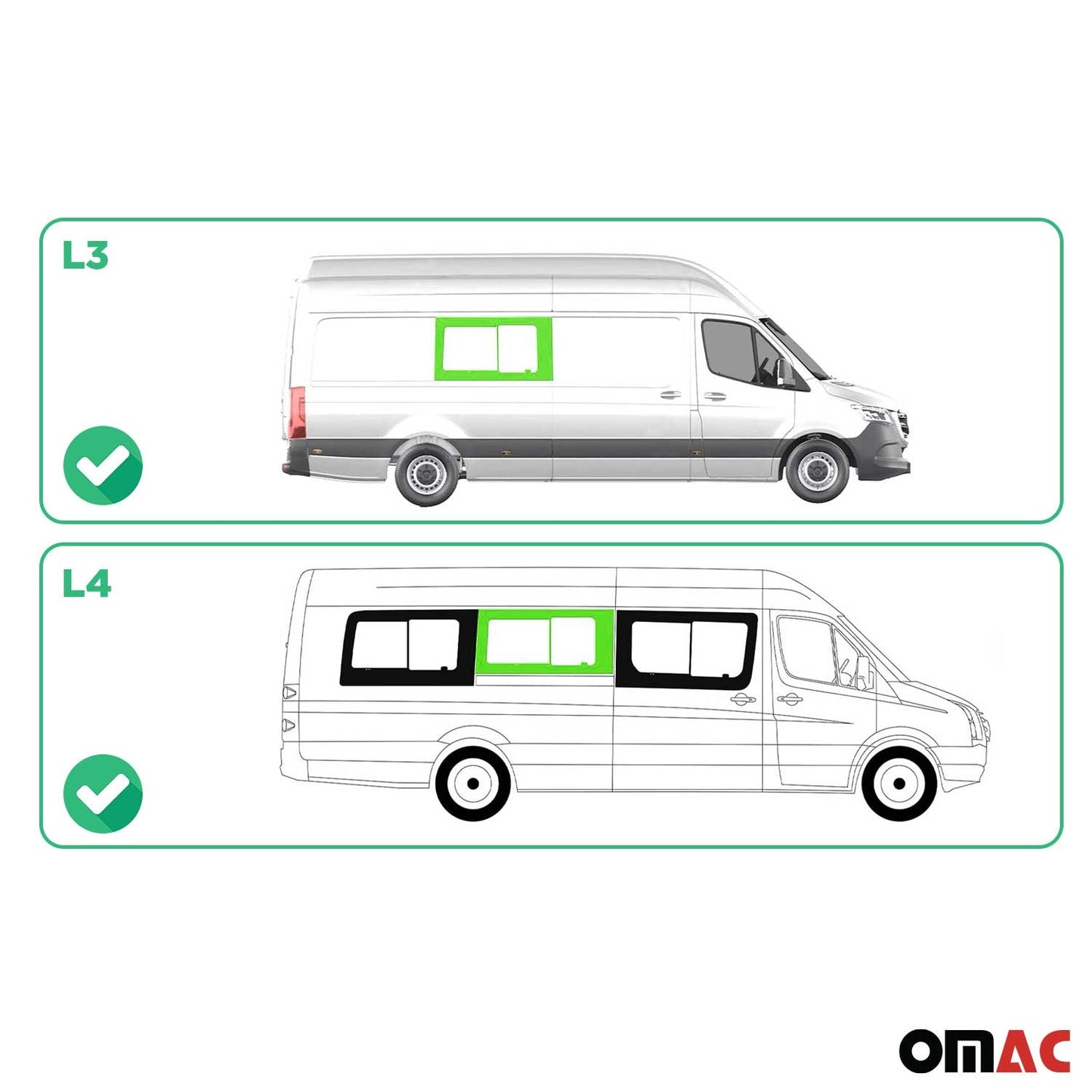 2010-2018 Mercedes Sprinter W906 Sliding Window Glass Right Sliding Door L3 L4