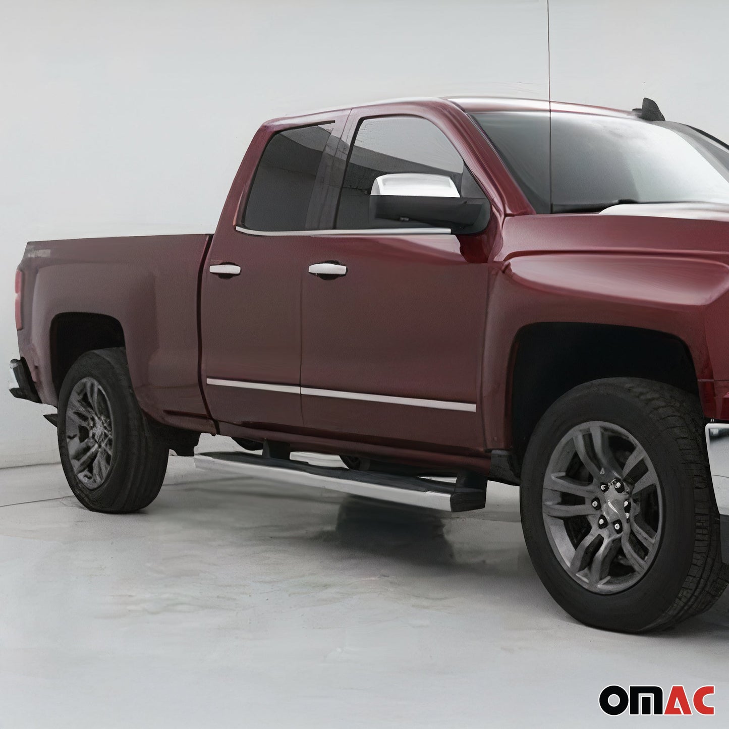 2014-2019 Chevrolet Silverado 2500 Side Door Molding Trim Stainless Steel Silver 4 Pcs