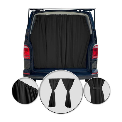 Mercedes Sprinter Trunk Tailgate Curtain Black 2 Privacy Curtains