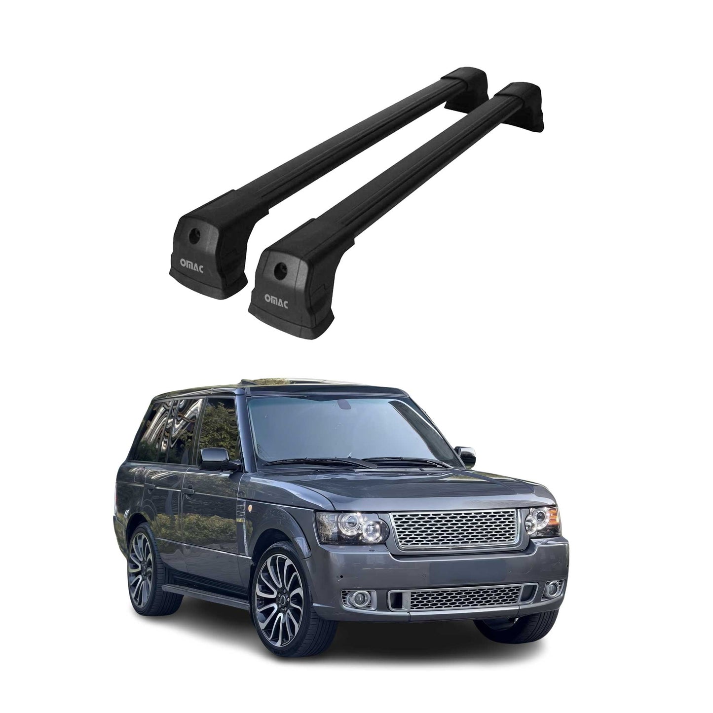 2002-2012 Land Rover Range Rover Vogue L322 HSE Supercharged Roof Rack Cross Bars Black