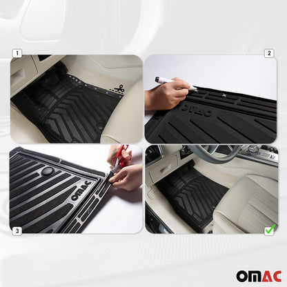 Porsche Cayenne Universal Floor Mats Liner All Weather 3D Black Waterproof 4Pcs