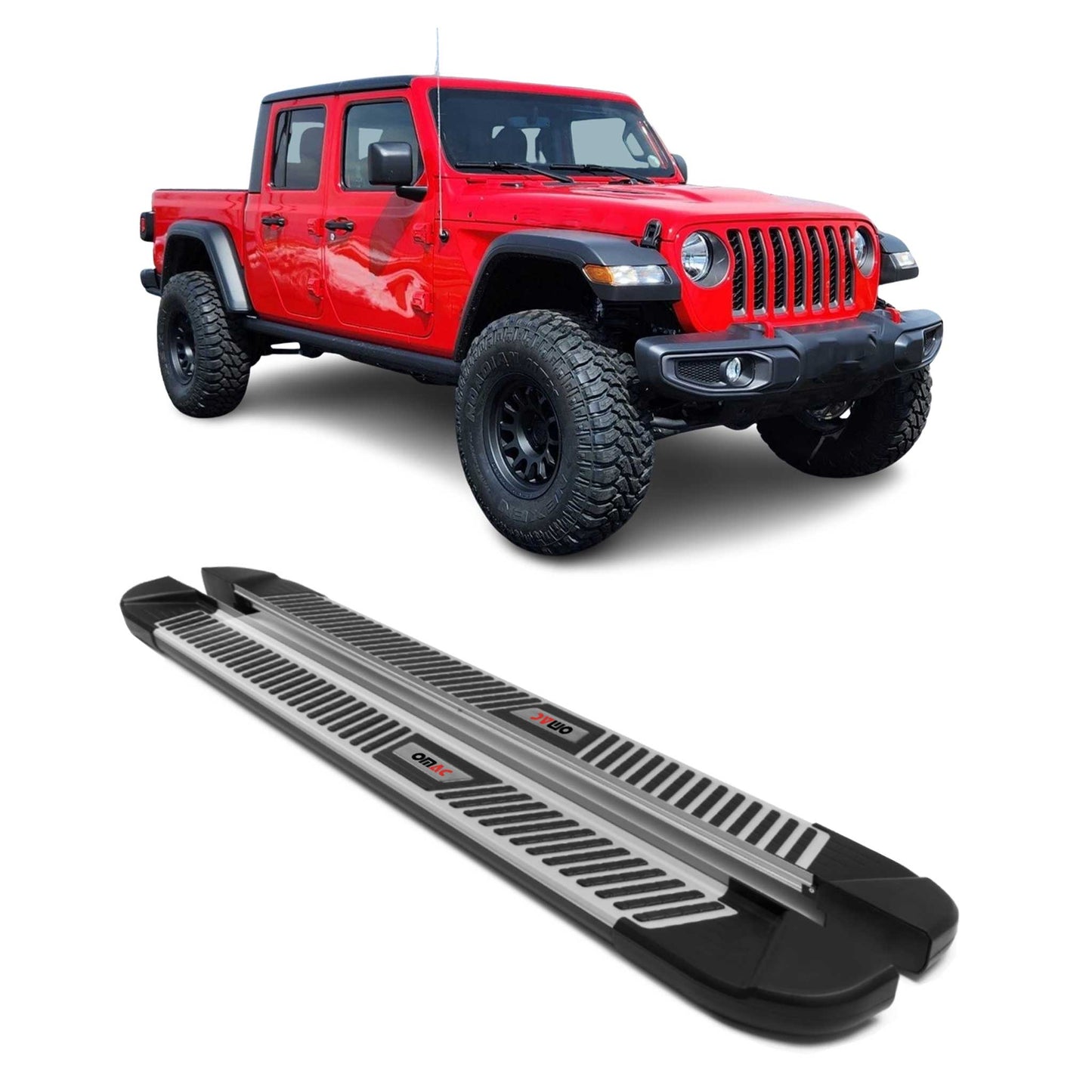 2020-2026 Jeep Gladiator Crew Cab Nerf Bar Side Step Running Boards Alu 2x