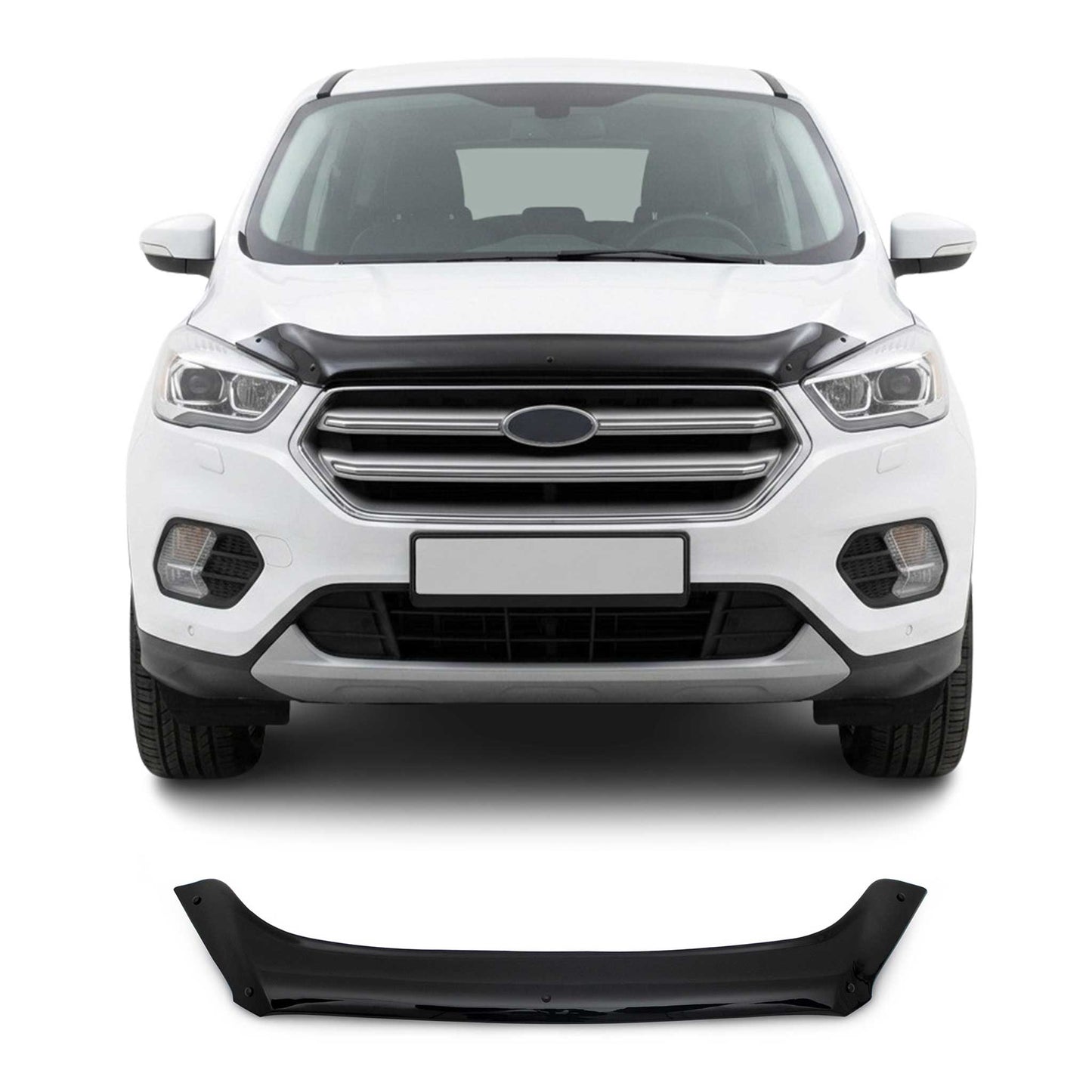 2017-2019 Ford Escape II Front Bug Shield Hood Deflector Guard Smoke Black