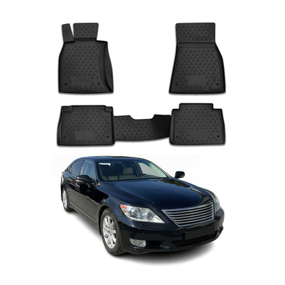 2013-2017 Lexus LS460 L AWD Floor Mats Liners Full Set All Weather Black