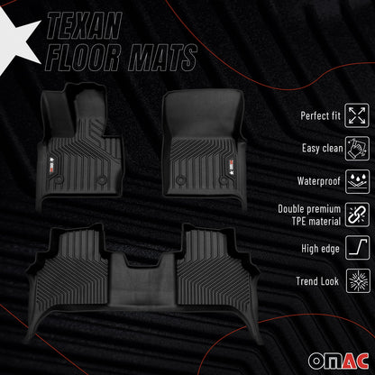 2021-2026 Chevrolet Suburban Premium Floor Mats Liners Second Row Rear
