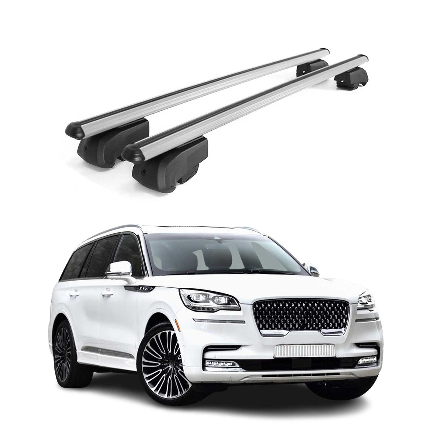 2020-2026 Lincoln Aviator Roof Rack Cross Bars Silver