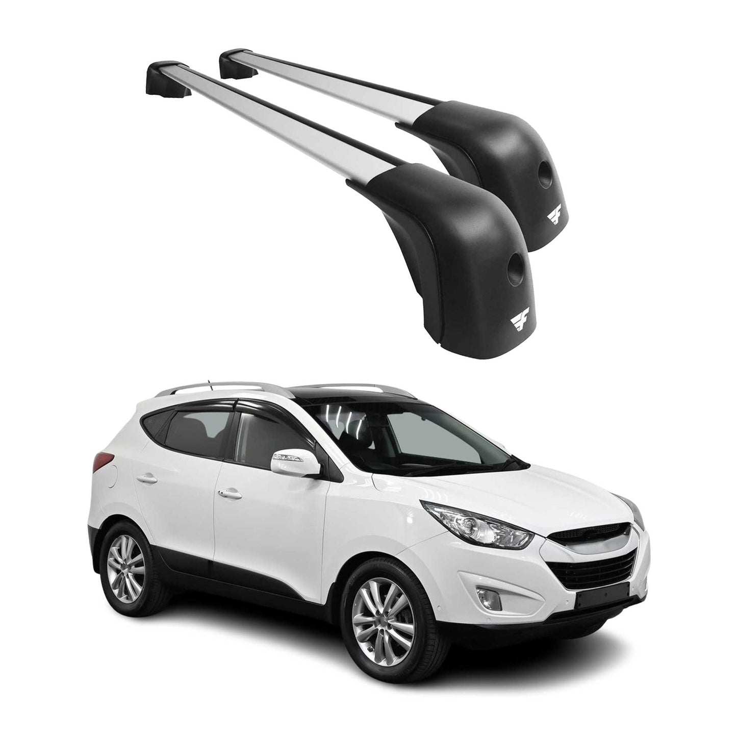 2005-2015 Hyundai Tucson Roof Racks Cross Bars Silver