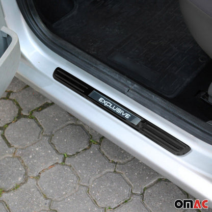 Jeep Door Sill Scuff Plate Illuminated Exclusive Stainless Steel Dark 4 Pcs