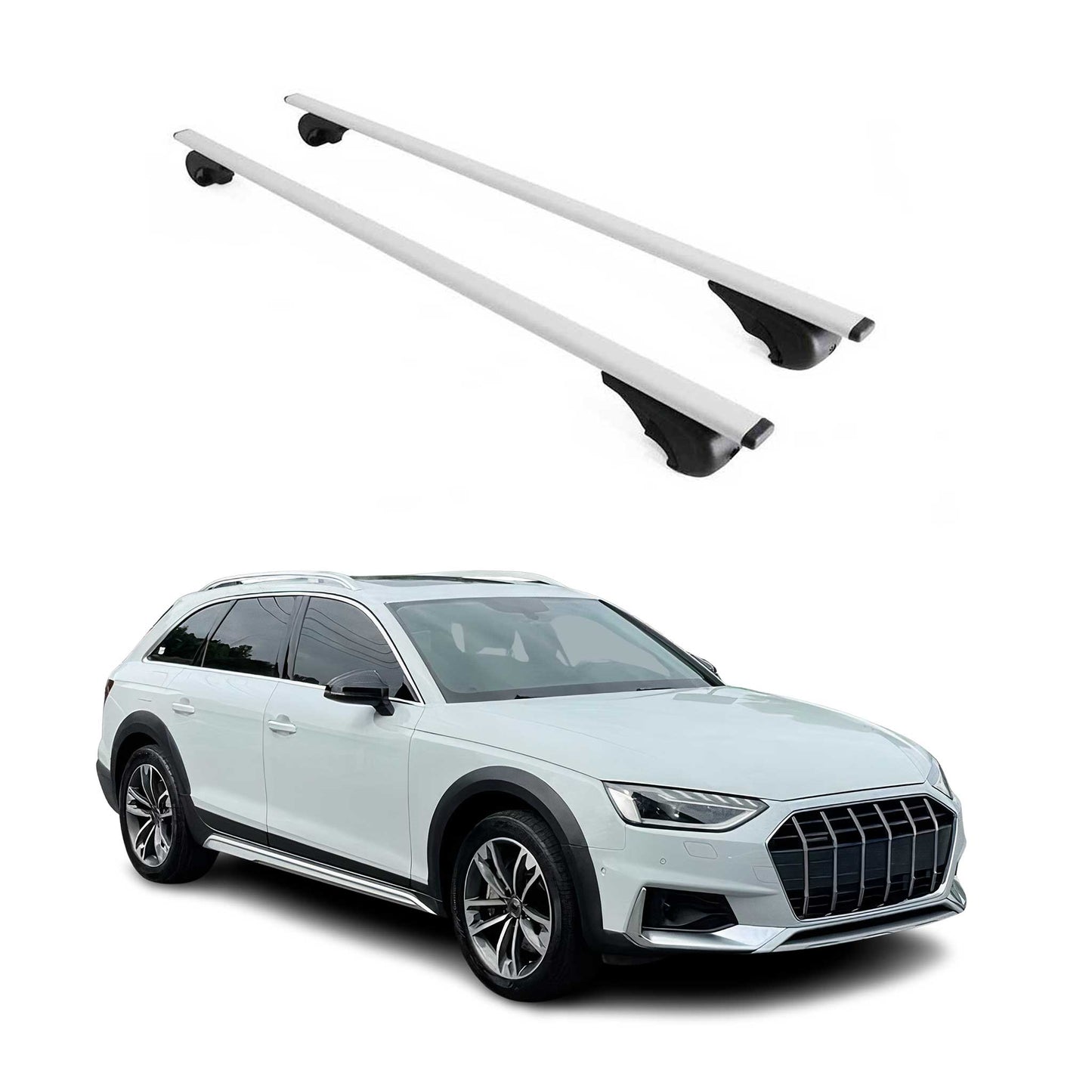 Fits 2017-2023 Audi A4 Allroad Top Roof Rack Cross Bars 2Pcs Silver
