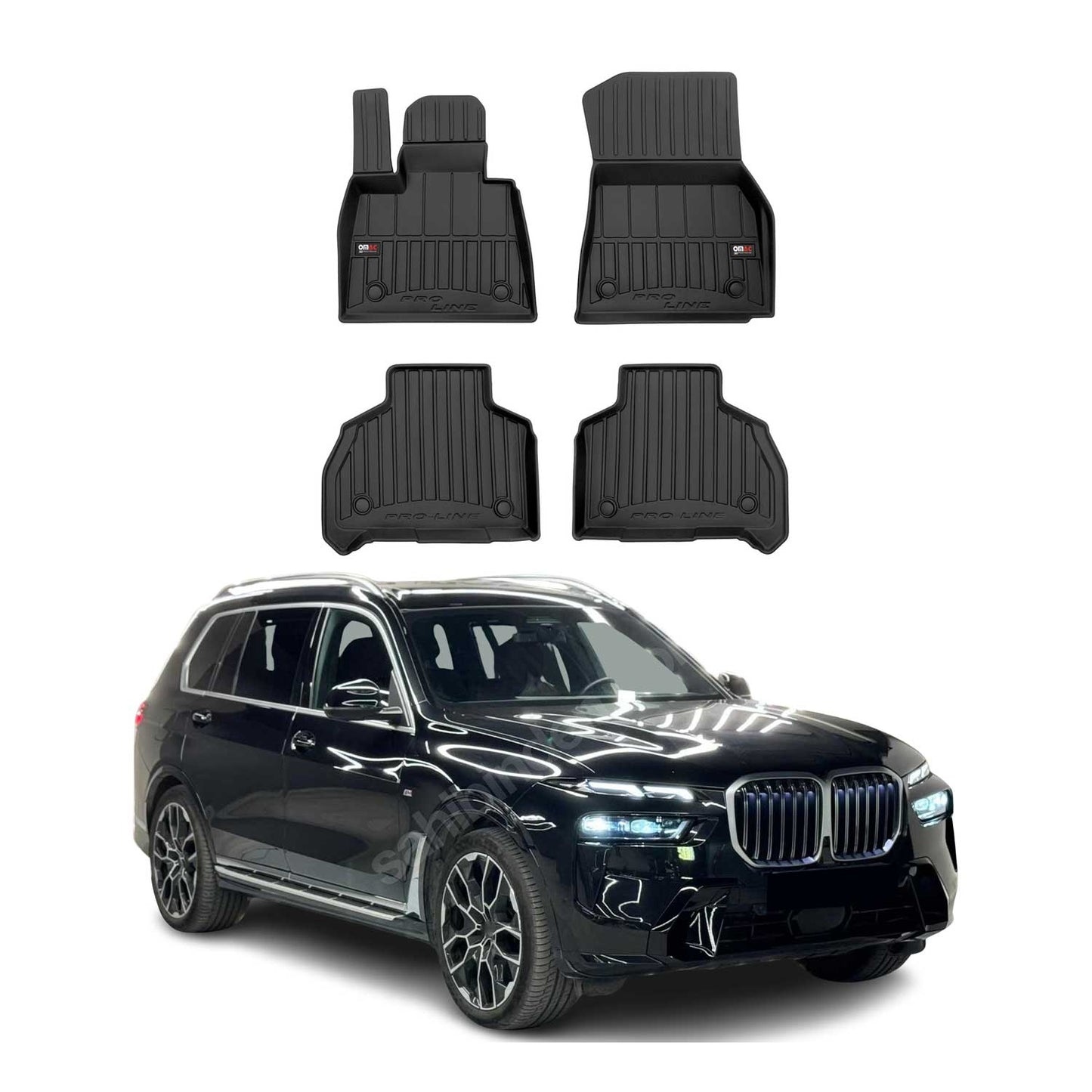 2019-2026 BMW X7 G07 Premium Floor Mats Liners Full Set All Weather Heavy Duty Black