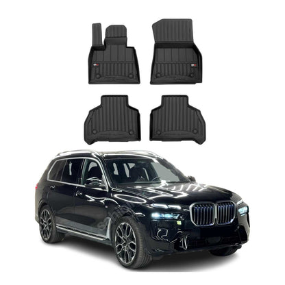 2019-2026 BMW X7 G07 Premium Floor Mats Liners Full Set All Weather Heavy Duty Black