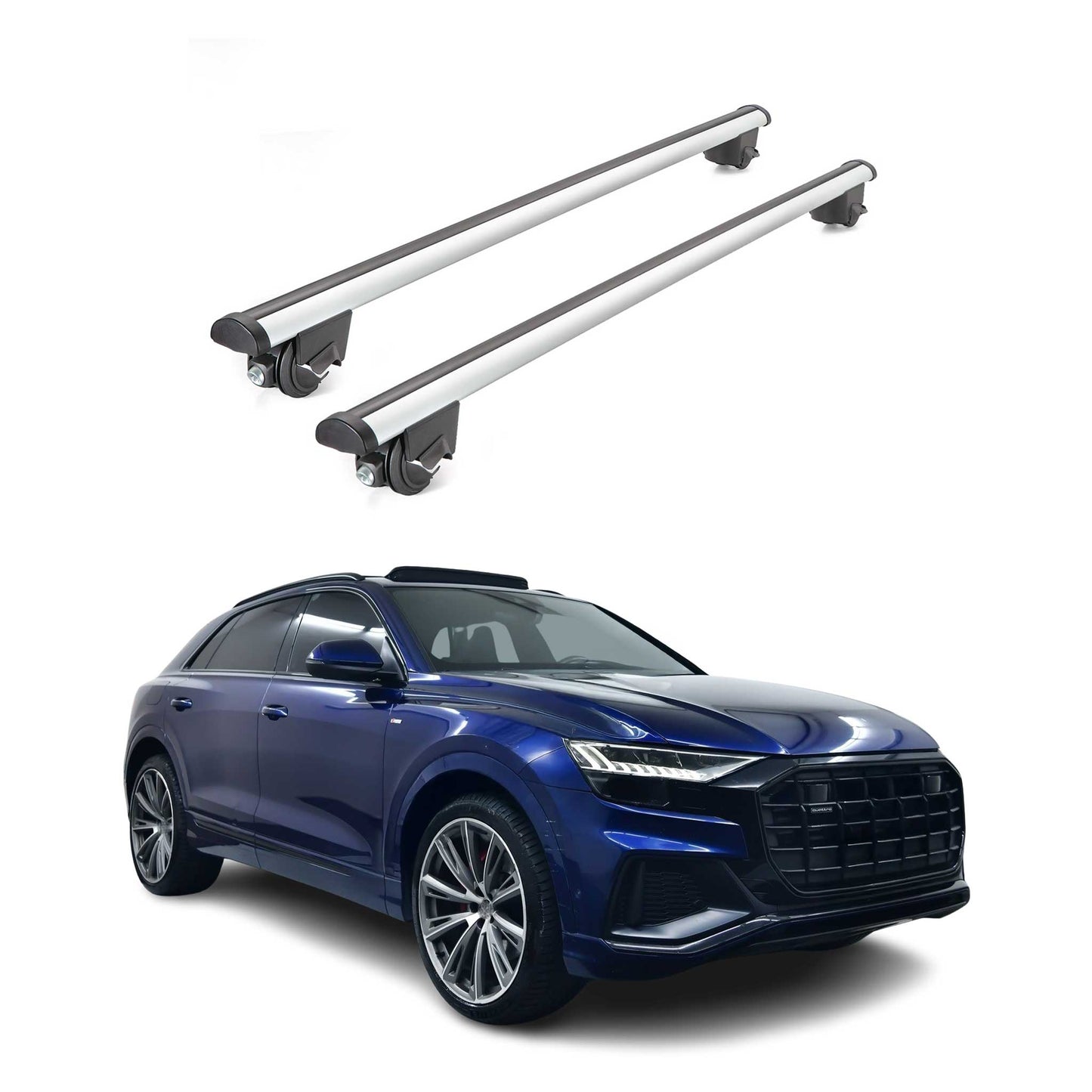 2019-2026 Audi Q8 Roof Rack Cross Bars Silver