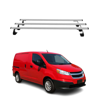 2015-2018 Chevrolet City Express Roof Rack Cross Bars Steel 3Pcs Silver
