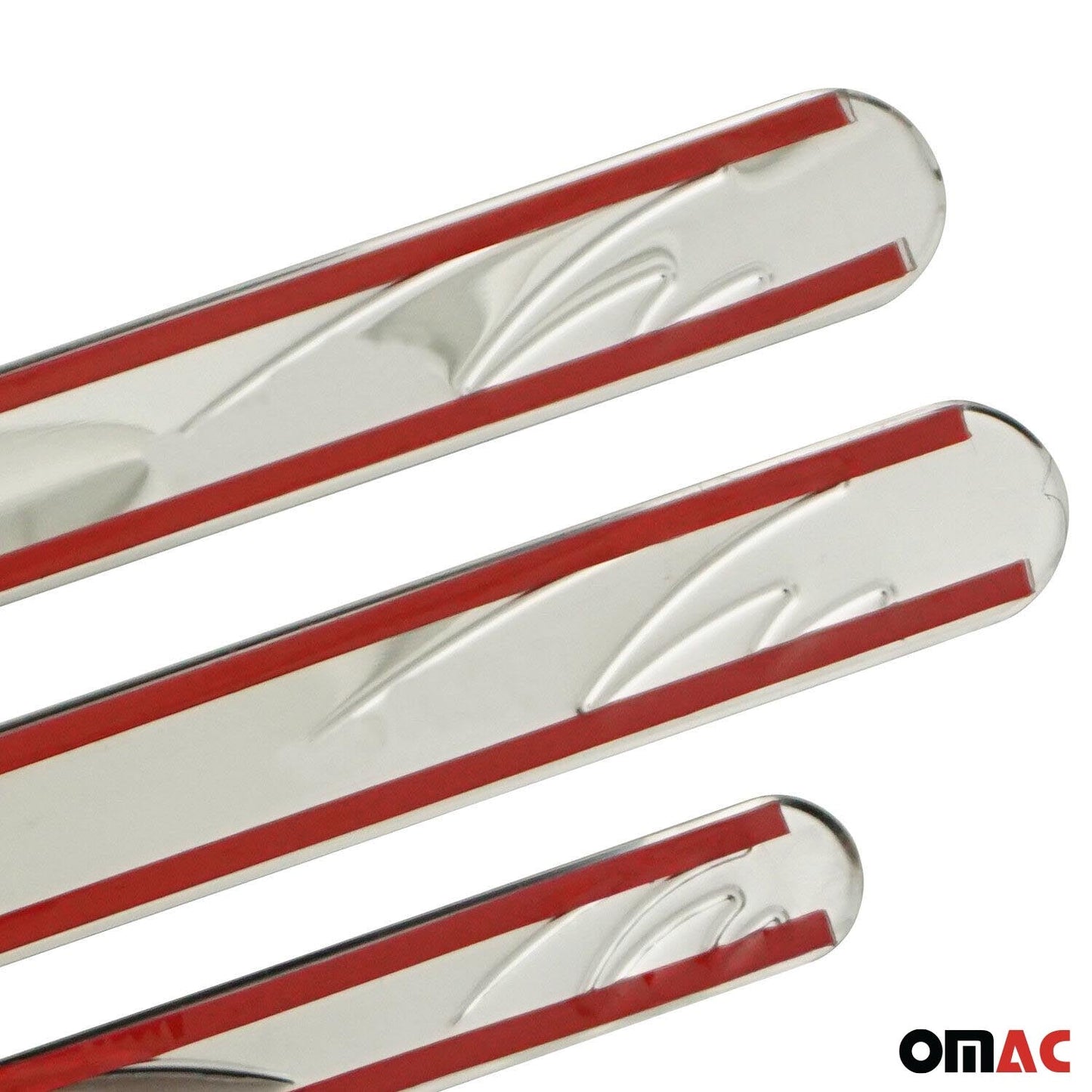 Audi Door Sill Scuff Plate Scratch Protector Stainless Steel Silver Wave 4 Pcs
